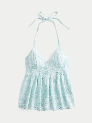 Hollister Blue Halter Babydoll Top - Image 4 of 4