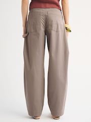 Abercrombie & Fitch Brown Belted Barrel Utility Trousers - Image 4 of 8