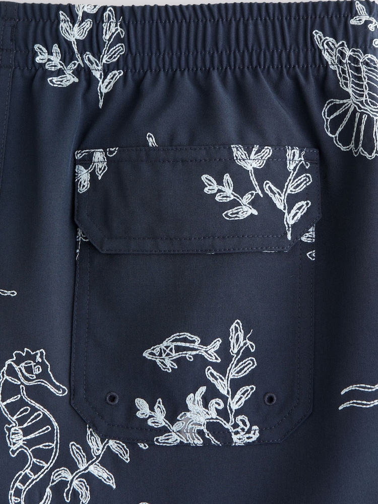 Abercrombie & Fitch Blue 5inch Relaxed Pull-On Swim Shorts - Image 2 of 2