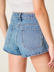 Hollister Blue High Rise A-Line Santa Cruz Shorts - Image 3 of 4