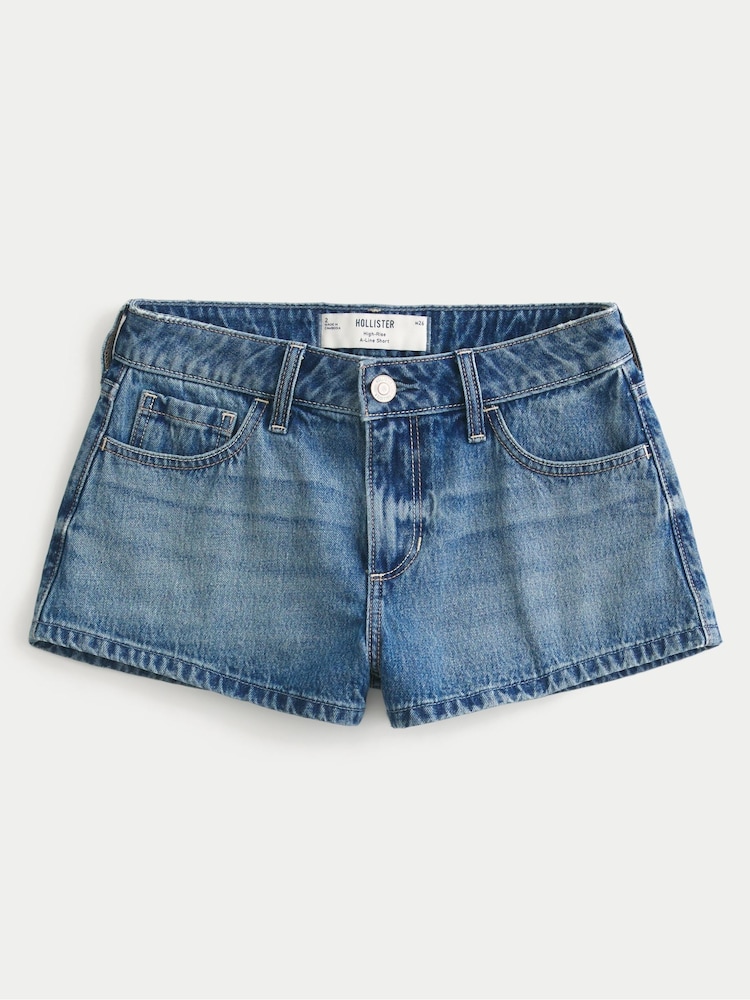 Hollister Blue High Rise A-Line Santa Cruz Shorts - Image 4 of 4