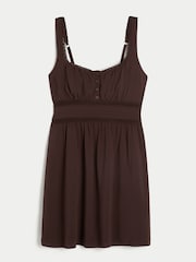 Hollister Brown Babydoll Mini Dress - Image 1 of 1