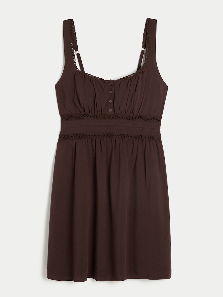 Hollister Brown Babydoll Mini Dress - Image 1 of 1