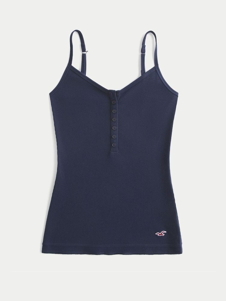 Hollister Blue Henley Cami Top - Image 4 of 4