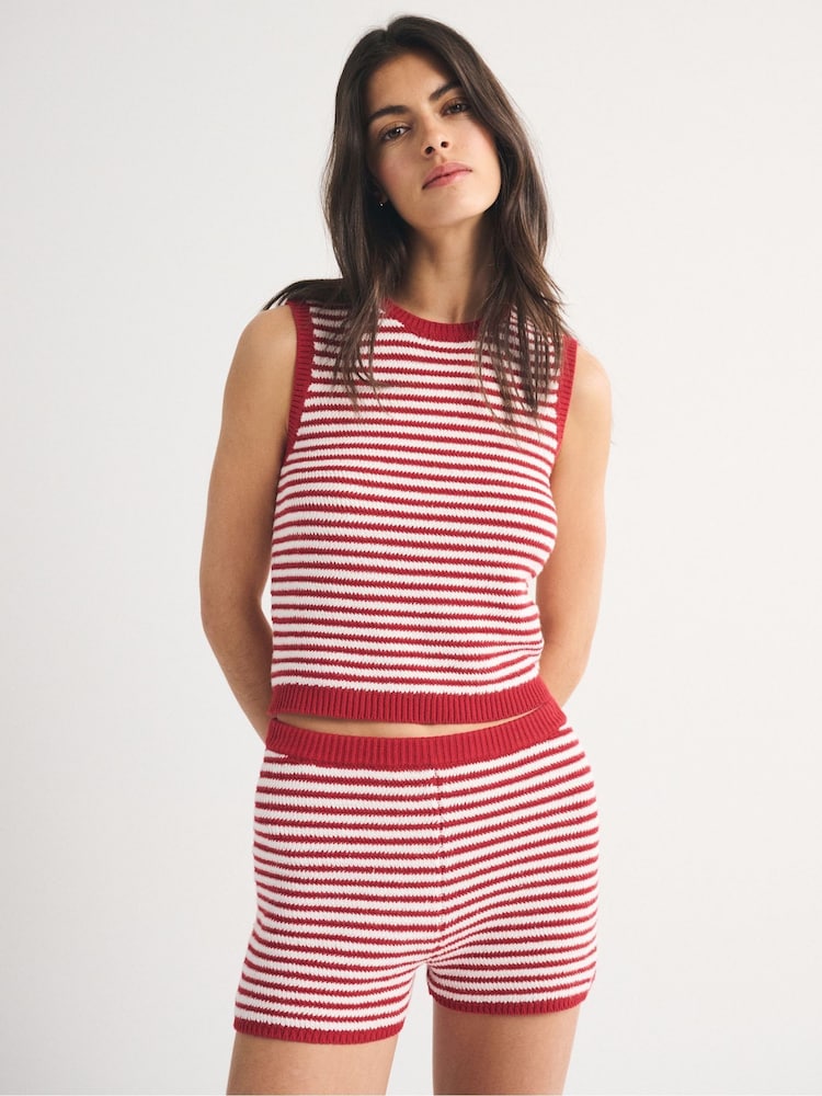 Abercrombie & Fitch Red Crochet Shell Jumper - Image 1 of 7 Abercrombie & Fitch Red Crochet Shell Jumper - Image 1 of 7