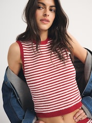 Abercrombie & Fitch Red Crochet Shell Jumper - Image 3 of 7