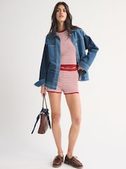 Abercrombie & Fitch Red Crochet Shell Jumper - Image 4 of 7