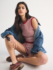 Abercrombie & Fitch Red Crochet Shell Jumper - Image 6 of 7