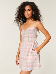 Hollister Pink Button Through Mini Dress - Image 1 of 3
