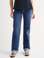 Abercrombie & Fitch Blue Cuff Hem 90s Relaxed Jeans - Image 4 of 6
