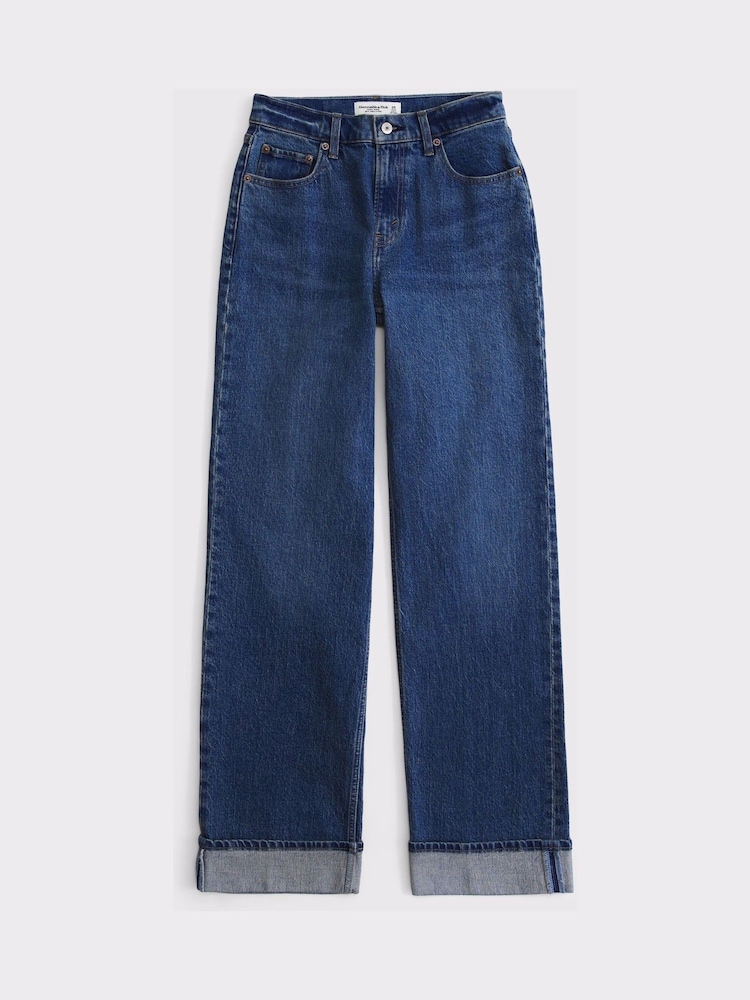 Abercrombie & Fitch Blue Cuff Hem 90s Relaxed Jeans - Image 6 of 6