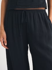 Abercrombie & Fitch Black Crinkle Balloon Pull On Trousers - Image 5 of 6