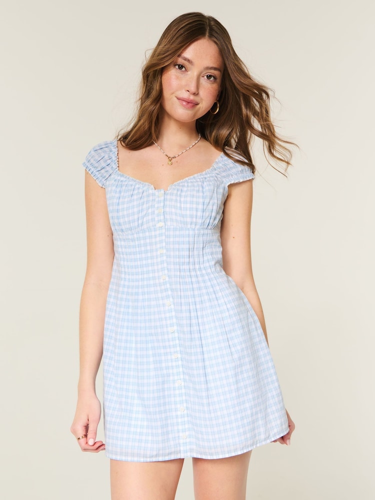 Hollister Button Through Mini Dress - Bild 1 von 4