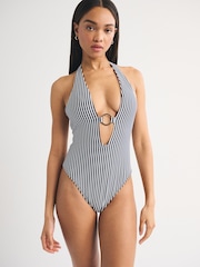 Abercrombie & Fitch Isla Seersucker One Piece Swimsuit - Image 1 of 6