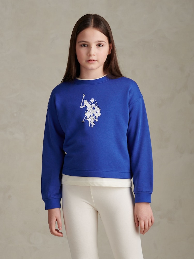 U.S. Polo Assn Blue Graphic Boxy Sweat & Leggings Set - Image 1 of 11