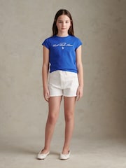 U.S. Polo Assn. Blue Script Logo Cap Sleeve T-Shirt - Image 3 of 7