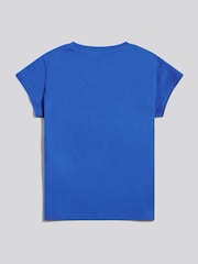 U.S. Polo Assn. Blue Script Logo Cap Sleeve T-Shirt - Image 6 of 7