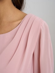 Gina Bacconi Lexie Embellished Cuff Chiffon Overlay Dress - Imaginea 4 din 7