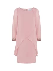 Gina Bacconi Lexie Embellished Cuff Chiffon Overlay Dress - Imaginea 7 din 7