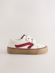 Cream/Red Wide Fit (G) Touch Fastening Trainers - Image 2 of 5