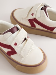 Cream/Red Wide Fit (G) Touch Fastening Trainers - Image 3 of 5