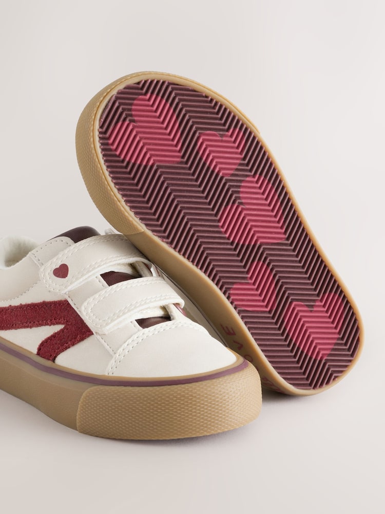 Cream/Red Wide Fit (G) Touch Fastening Trainers - Image 5 of 5