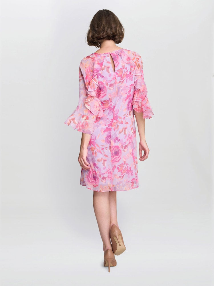 gina bacconi pink dress MULTI RUFFLE CORSAGE DETAIL MAXI BLOOM DRESS   DISCOVER MORE FROM  WWW.SPRINGAFFAIR.CO