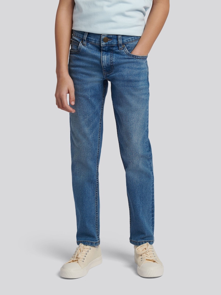 Lee Blue Wash Straight Stretch Fit Daren Jeans - Image 1 of 4 Lee Blue Wash Straight Stretch Fit Daren Jeans - Image 1 of 4