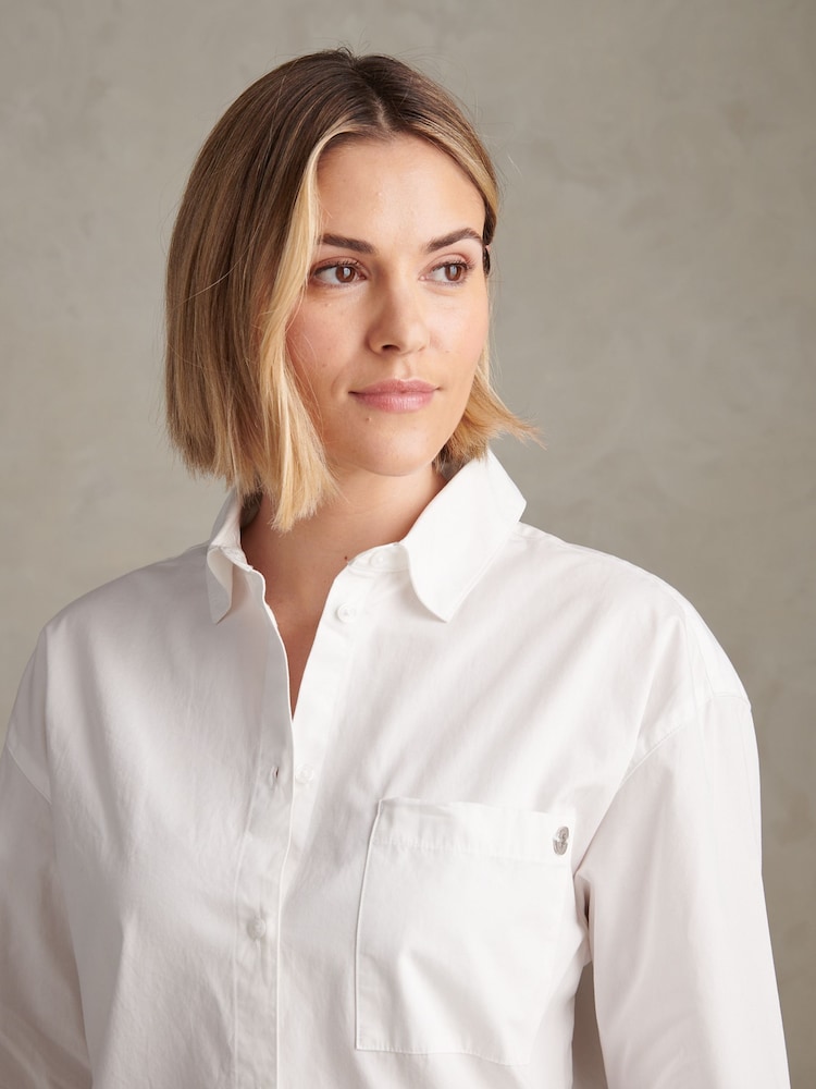 U.S. Polo Assn. White Cotton Poplin Loose Fit Shirt - Image 2 of 8