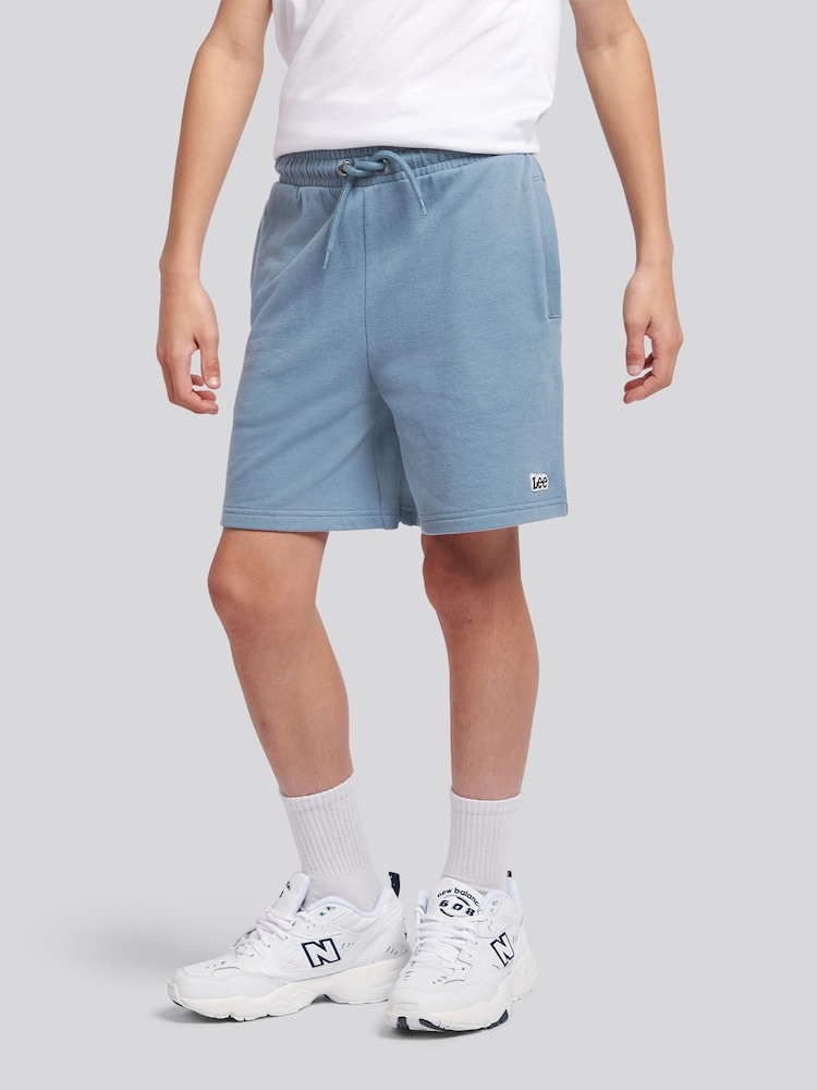 藍色 - Lee Loopback Fleece Badge Shorts - 圖片 1/9