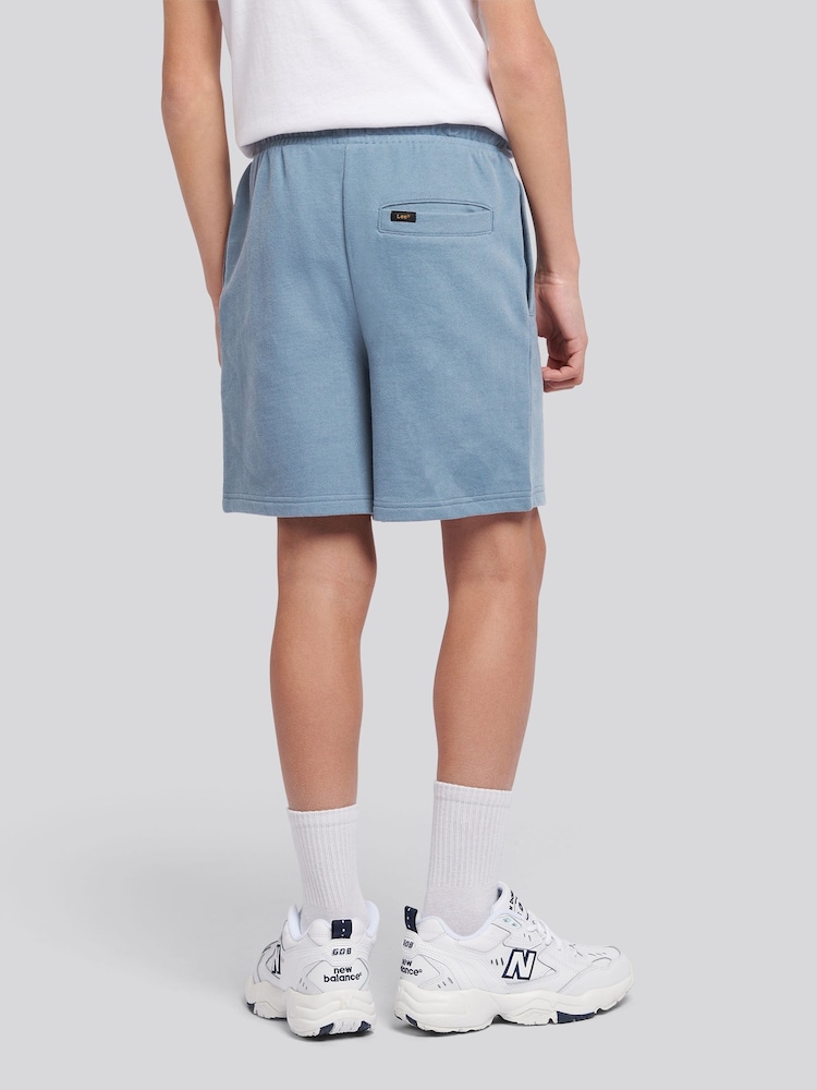藍色 - Lee Loopback Fleece Badge Shorts - 圖片 2/9