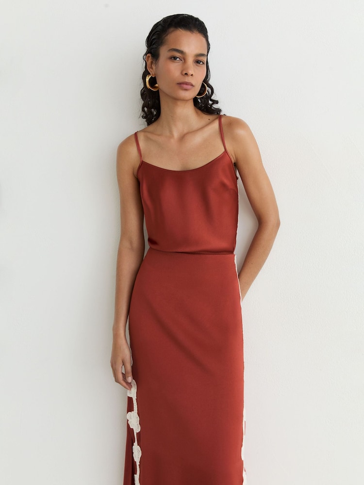 reiss orange lace dress Second-Hand Reiss Orange Dress UK 6