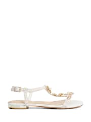 Dune London White Wf Nature Flat Sandals - Image 1 of 5