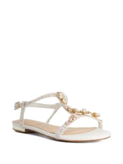 Dune London White Wf Nature Flat Sandals - Image 2 of 5