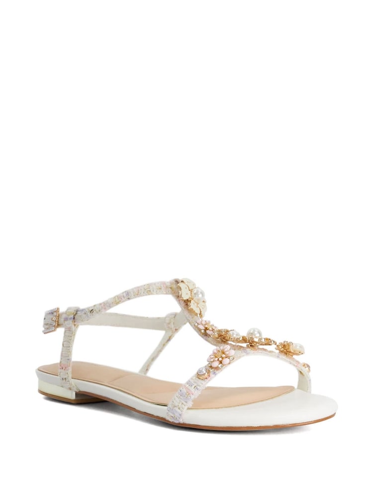 Dune London White Wf Nature Flat Sandals - Image 2 of 5 Dune London White Wf Nature Flat Sandals - Image 2 of 5