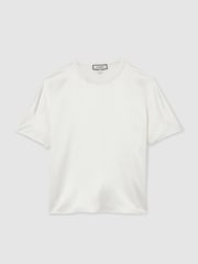 Reiss Ivory Lena Silk Short-Sleeve Top - Image 2 of 6