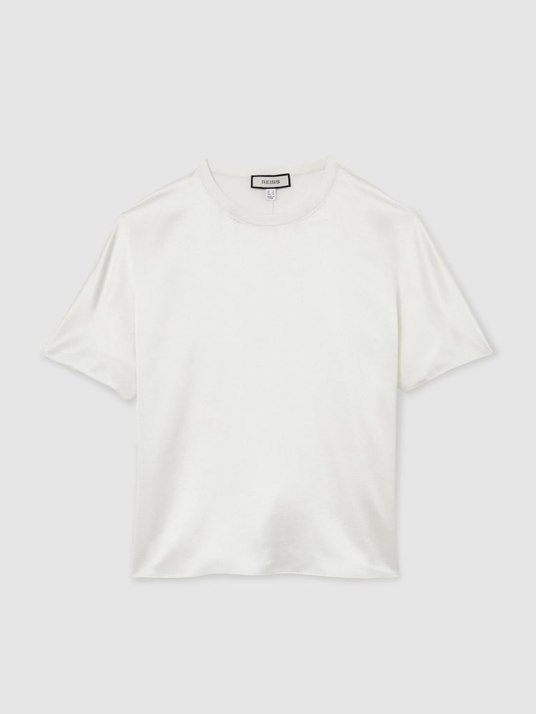 Reiss Ivory Lena Silk Short-Sleeve Top - Image 2 of 6 Reiss Ivory Lena Silk Short-Sleeve Top - Image 2 of 6