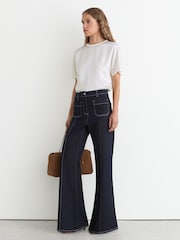Reiss Ivory Lena Silk Short-Sleeve Top - Image 3 of 6