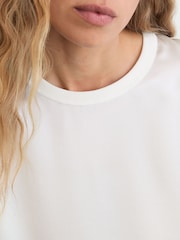 Reiss Ivory Lena Silk Short-Sleeve Top - Image 4 of 6