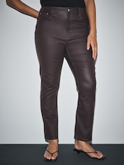 Dark Purple Coated Denim Slim Leg Hourglass Jeans - Image 1 of 7