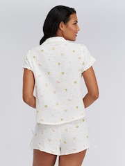 Boux Avenue White Lemon Cotton Short Pyjamas Set - Image 2 of 6