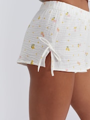 Boux Avenue White Lemon Cotton Short Pyjamas Set - Image 5 of 6