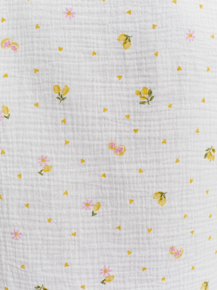 Boux Avenue White Lemon Cotton Short Pyjamas Set - Image 6 of 6