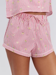 Boux Avenue Pink Stripe Cotton Short Pyjamas Set - Image 3 of 6