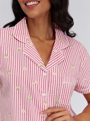 Boux Avenue Pink Stripe Cotton Short Pyjamas Set - Image 5 of 6