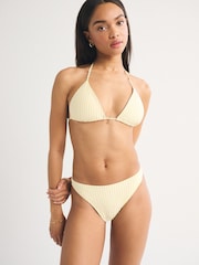 Abercrombie & Fitch Yellow Mid Rise Seersucker Bikini Bottoms - Image 3 of 5