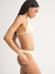 Abercrombie & Fitch Yellow Mid Rise Seersucker Bikini Bottoms - Image 4 of 5