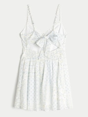 Hollister White Lace Trim Button Through Mini Dress - Image 5 of 7