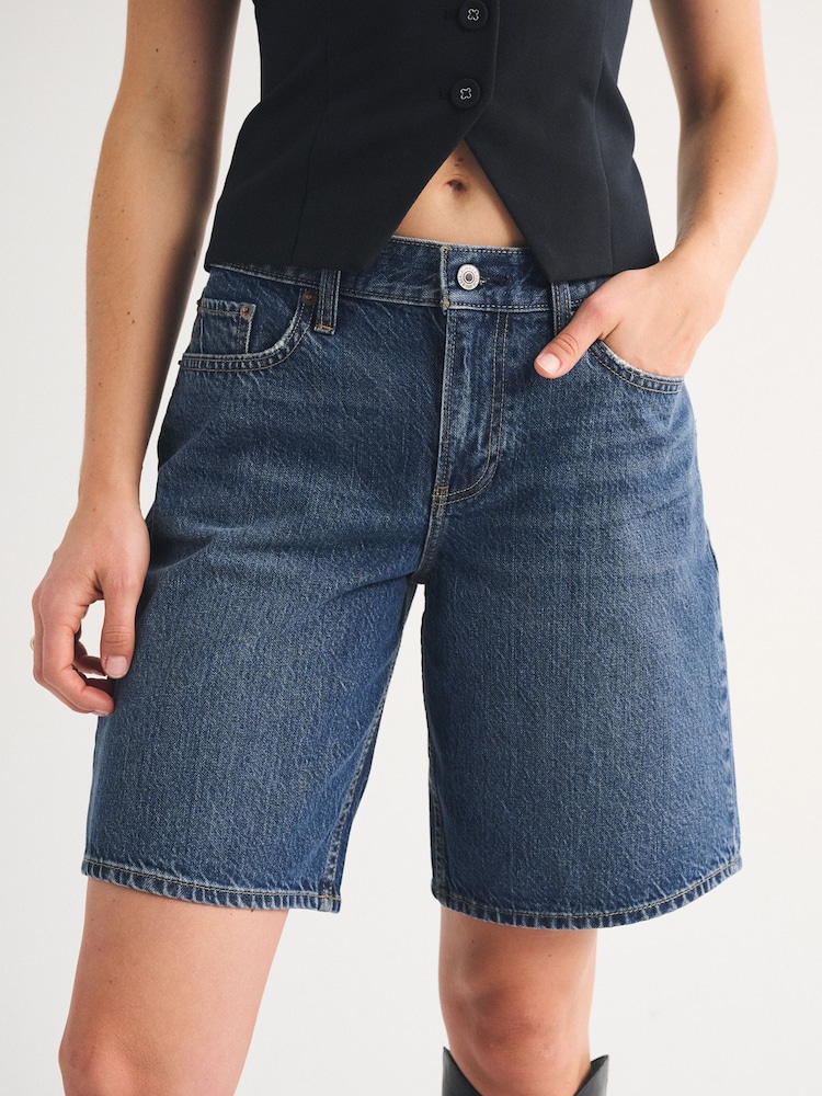 Abercrombie & Fitch Blue Lowrise Shorts - Image 1 of 6