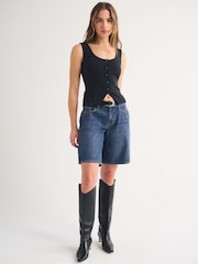 Abercrombie & Fitch Blue Lowrise Shorts - Image 3 of 6